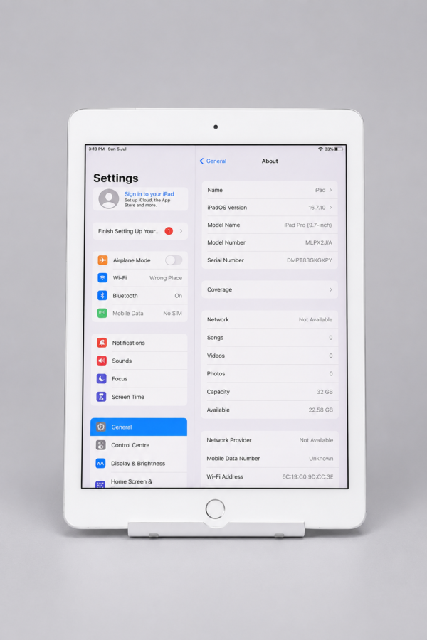 Apple iPad Pro 9.7-inch – 2GB RAM, 32GB Storage, Wi-Fi, Touch ID