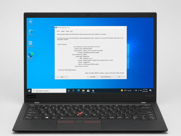 Lenovo ThinkPad X1 Carbon – Core i7 10th Gen, 16GB RAM, 256GB SSD, 14-inch 2K