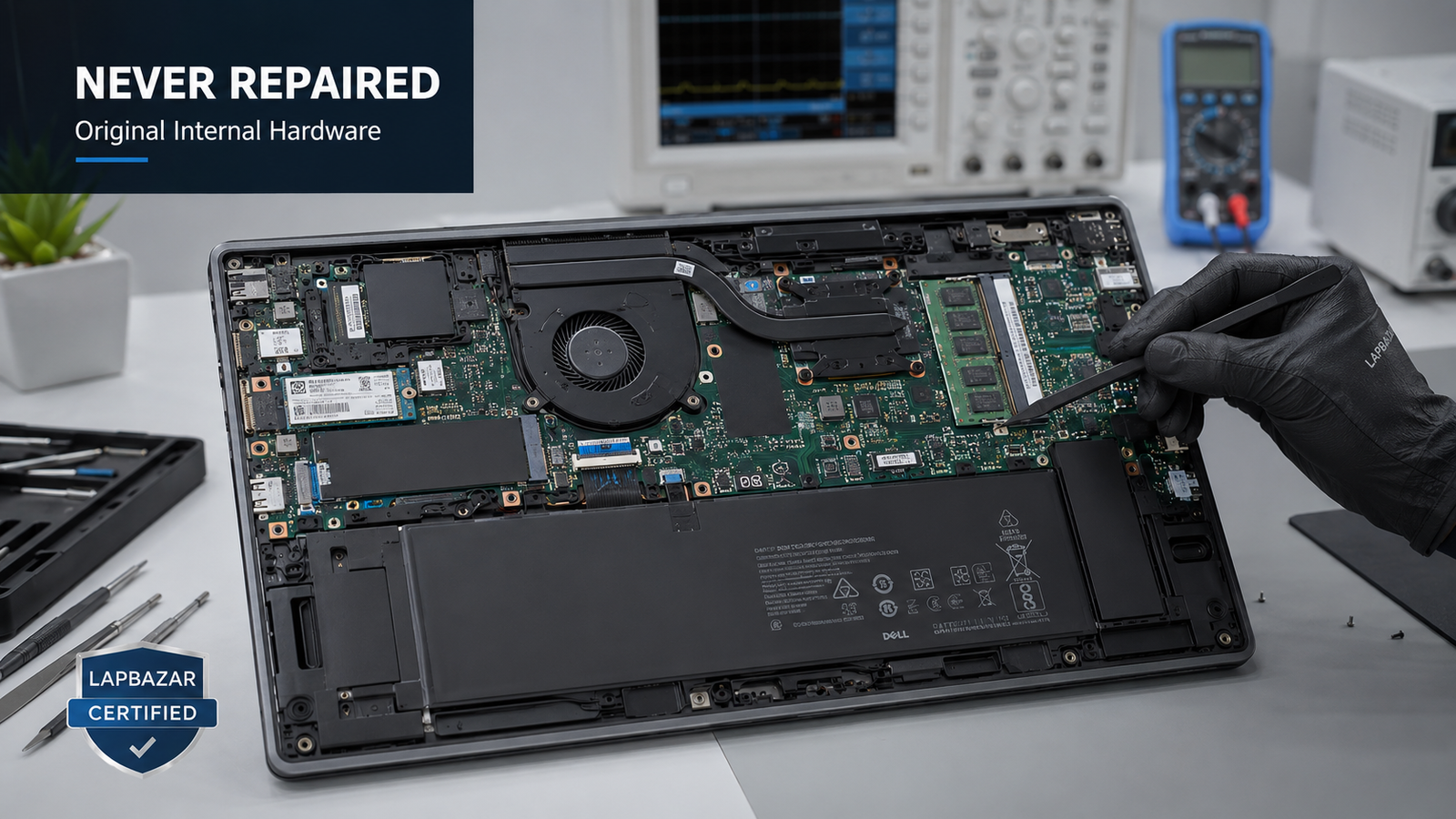 LapBazar Certified laptop with original never repaired internal hardware
