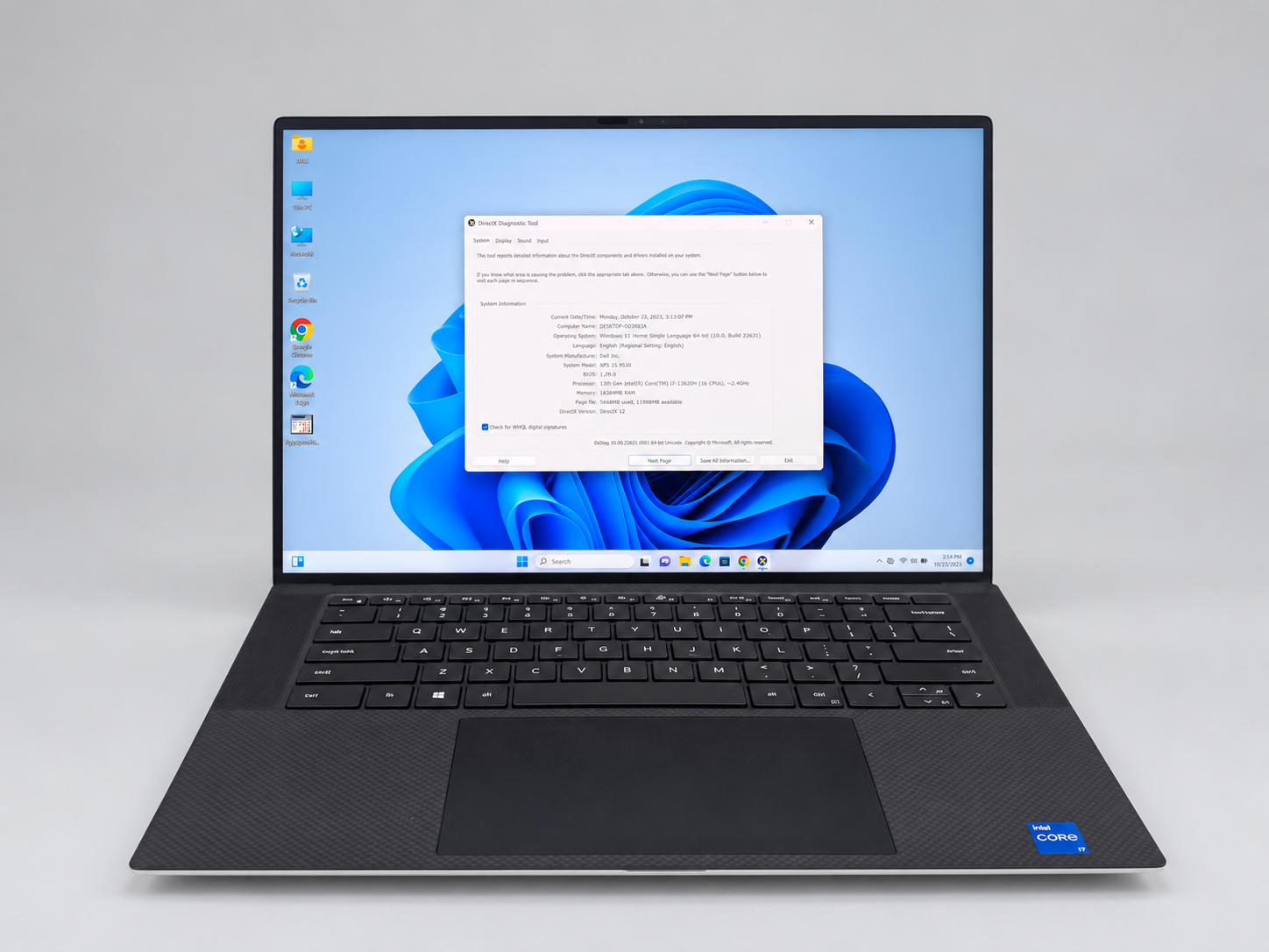 Dell XPS 15 9530 – Core i7-13620H 13th Gen, 16GB RAM, 512GB NVMe SSD